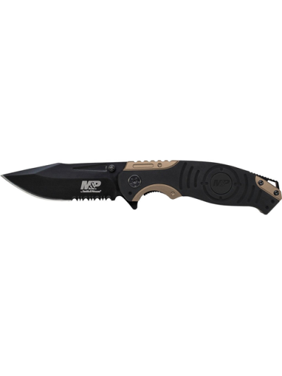 Liner Lock, 8Cr13MoV Drop Point Blade, Thumb Knobs, Index Flipper, Black/Gold Handle