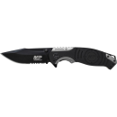 Liner Lock, 8Cr13MoV Drop Point Blade, Thumb Knobs, Index Flipper, Black/Grey Handle