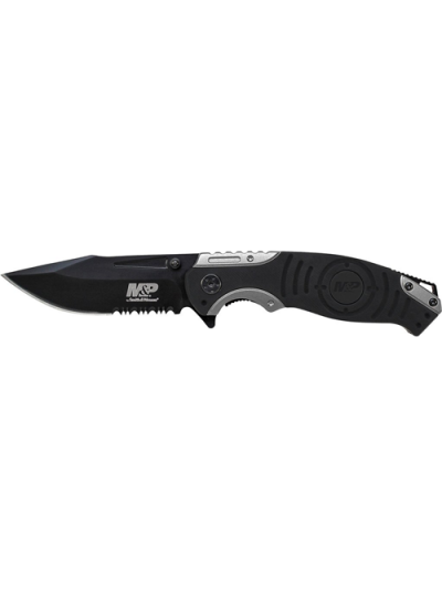 Liner Lock, 8Cr13MoV Drop Point Blade, Thumb Knobs, Index Flipper, Black/Grey Handle