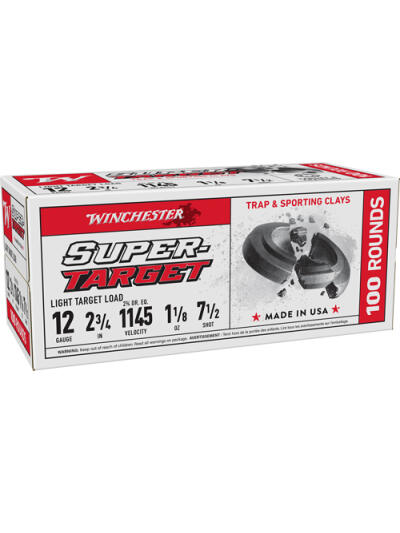 WINCHESTER TARGET 12GA 2.75" - 1-1/8OZ #7.5 1145FPS 200RD CAS