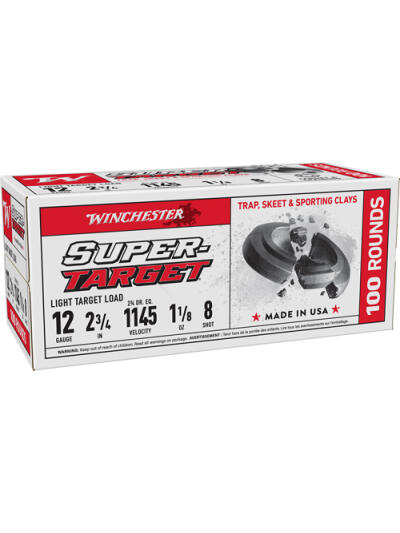WINCHESTER TARGET 12GA 2.75" - 1-1/8OZ #8 1145FPS 200RD CASE