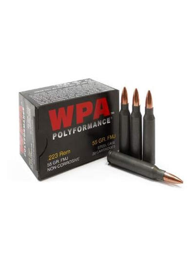 Wolf 223 Rem Ammunition WPA Polyformance 55 Grain Full Metal Jacket 20 Rounds