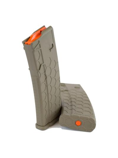 Sentry Hexmag Series 2 AR-15/M4/M16 Rifle Magazine FDE with Orange Follower .223/5.56x45mm 30/rd