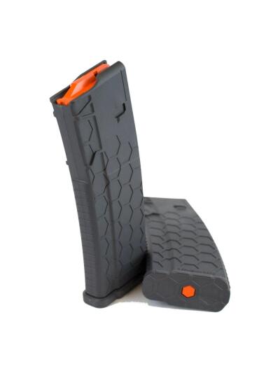 Sentry Hexmag Series 2 AR-15/M4/M16 Rifle Magazine Grey with Orange Follower .223/5.56x45mm 30/rd