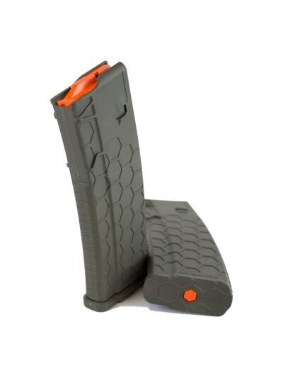 Sentry Hexmag Series 2 AR-15/M4/M16 Rifle Magazine OD Green with Orange Follower .223/5.56x45mm 30/rd