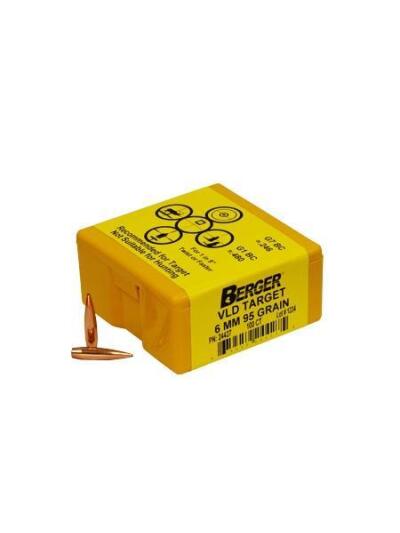 Berger Match Grade Target Bullets 6mm .243" 95 gr VLD Target 100/rd