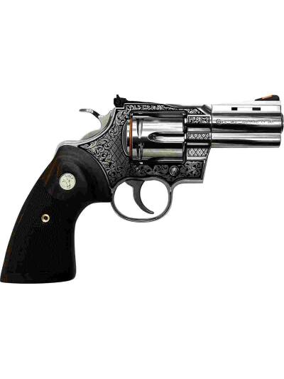 Colt Python "Filigree Frame" Handgun .357 Mag 6rd Capacity 3" Barrel Stainless Finish Wood Grips
