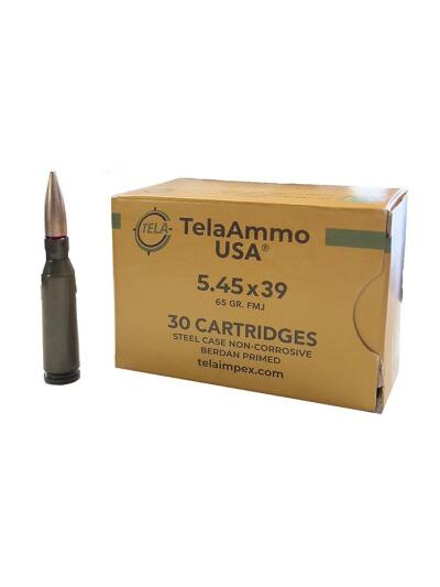 Wolf TelaAmmo Rifle Ammunition 5.45x39 65gr FMJ 2959 fps 30/ct
