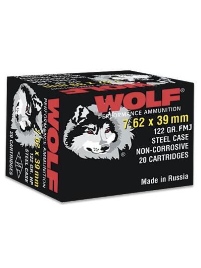Wolf WPA Polyformance Rifle Ammunition 7.62x39mm 123 gr FMJ 2396 fps - 20/ct