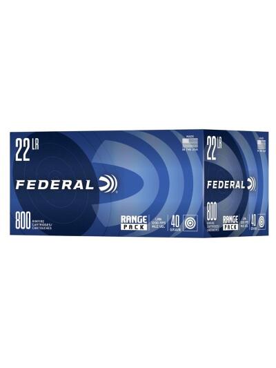 Federal Range Pack Rimfire Ammunition .22LR 40gr LRN 1200 fps 3200/ct Case (4-800/ct Boxes)