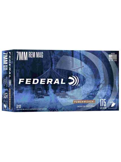 Federal Power-Shok Rifle Ammunition 7mm Rem Mag 175 gr SP 2860 fps - 20/ct