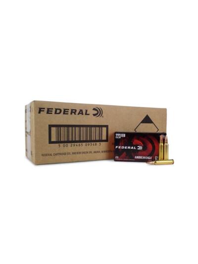 Federal American Eagle Rifle Ammunition .223 Rem 62 gr FMJ 3020 fps 500/ct