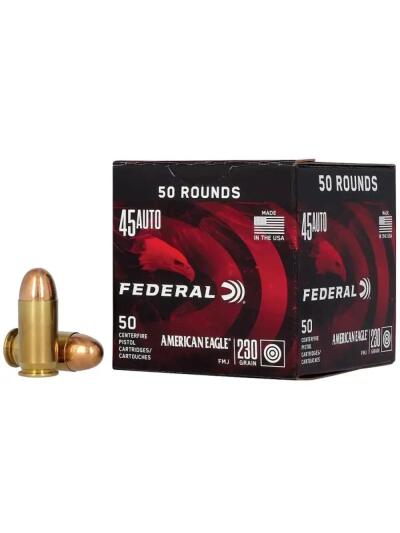 American Eagle Handgun Ammunition .45 ACP 230 gr FMJ 890 fps 1000/ct