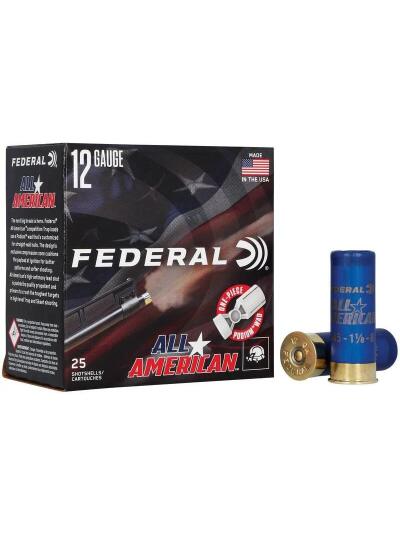 Federal All American Shotshells 12ga 2-3/4" 1-1/8oz 1250 fps #7.5 25/ct