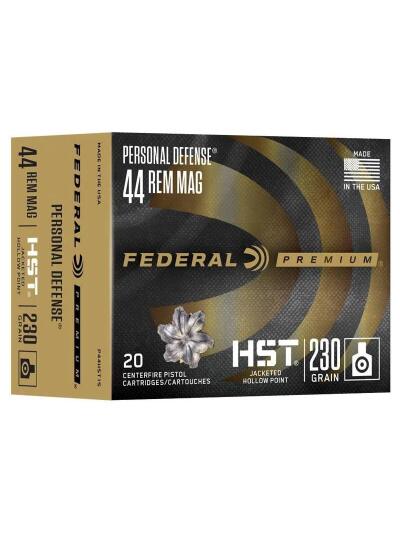 Federal Personal Defense HST Handgun Ammunition .44 Rem Mag 230gr JHP 1085 fps 20/ct