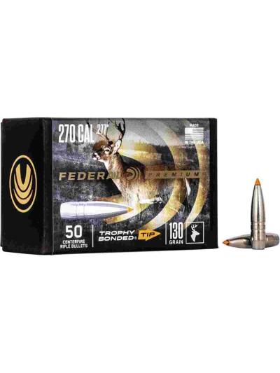 FEDERAL .277 CALIBER 130GR TROPHY BONDED TIP CB BULLET 50RD