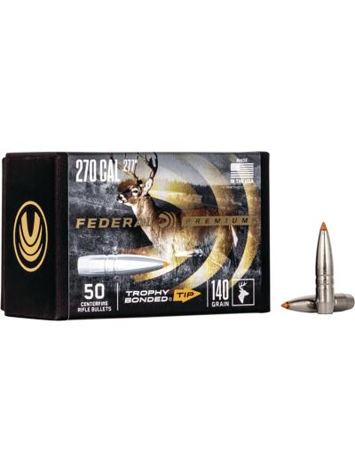 FEDERAL .277 CALIBER 140GR TROPHY BONDED TIP CB BULLET 50RD