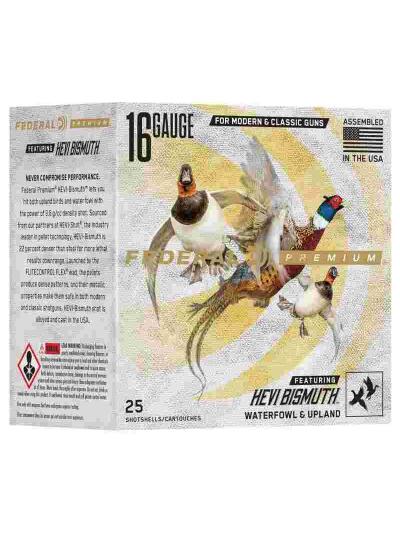 Federal Premium HEVI-Bismuth Shotshells 16ga 2-3/4" 1-1/8oz 1400 fps #4 25/ct