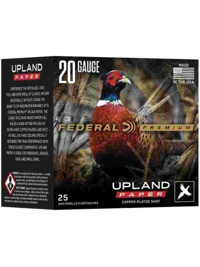 Federal Premium Upland Paper Shotshells 20ga 2-3/4" 1oz 1250 fps #4 25/ct