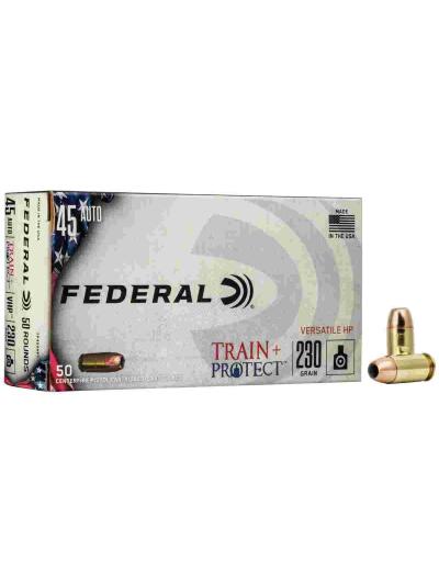 Federal Train+Protect Handgun Ammunition .45 ACP 230 gr VHP 50/ct