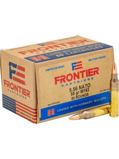 Hornady Frontier Rifle Ammunition XM193 5.56mm NATO 55 gr FMJ 3240 fps 50/ct