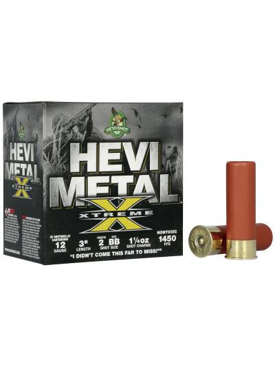 HEVI-Shot HEVI-Metal Xtreme Shotshell 12ga 3" 1-1/4 oz 1450 fps #BB Steel & #2 Tungsten 25/ct