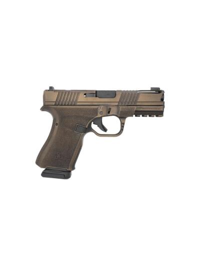 Black Rain Frontline+ Handgun 9mm Luger 15rd Magazine 3.75" Barrel Burnt Bronze Battleworn Finish Optic Ready