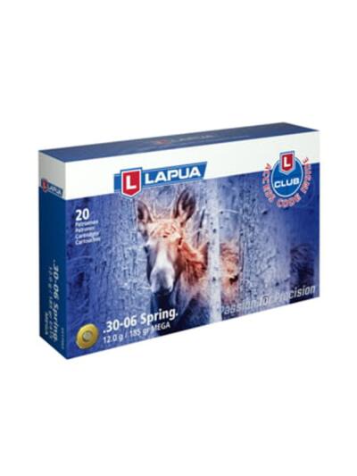 Lapua Rifle Ammo  30-06 Springfield 185gr Mega Soft Point bx/20