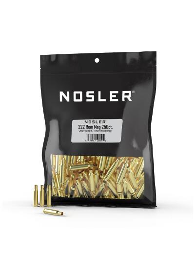 Nosler Unprimed Unprepped Brass Rifle Cartridge Cases .222 Rem Mag 250/ct (BULK)