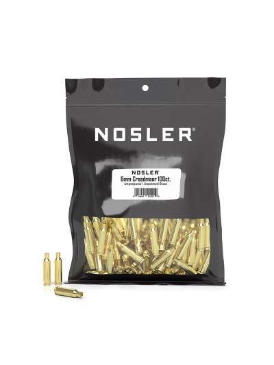 Nosler Unprimed Unprepped Brass Rifle Cartridge Cases 6mm Creedmoor 100/ct (BULK)