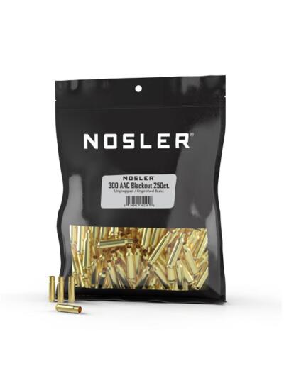 Nosler Unprimed Unprepped Brass Rifle Cartridge Cases .300 AAC Blackout 250/ct (BULK)