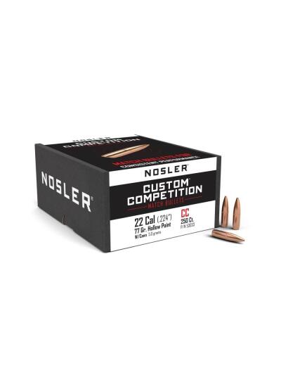Nosler Custom Competition Rifle Bullets .22 cal .224" 77 gr HPBT w CANN 250/ct