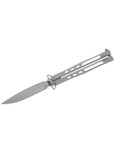Schrade Alkymest Butterfly Folding Knife 4" Blade Silver