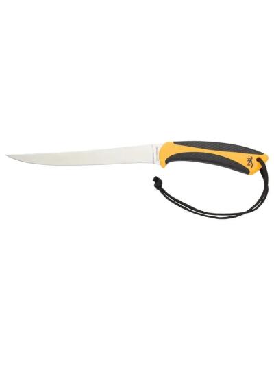 Browning White Water Fillet Knife 7 1/4" Fixed Blade Yellow