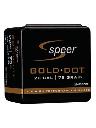 Speer Gold Dot Component Rifle Bullets .224 cal .224" 75 gr GOLD DOT SP - 100/Box