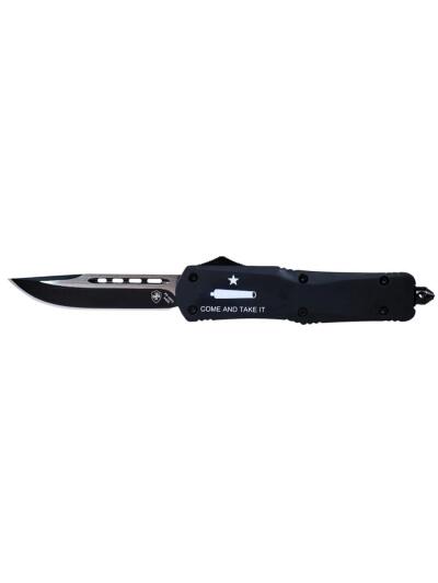 Templar Knife Large Come And Take It OTF Knife 3-1/2" Drop Point Blade Black