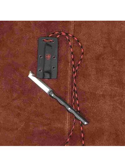 Templar Neck Knife Black Powder D2 2 2/5" Drop Point Blade Silver