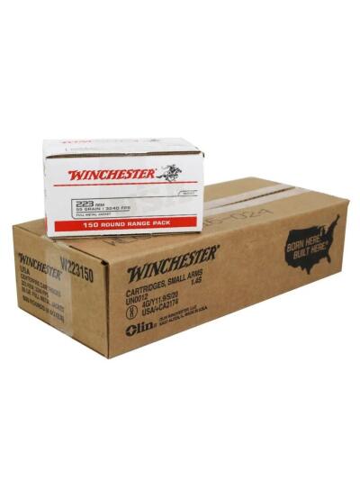 Winchester Lake City Rifle Ammunition .223 Rem 55 gr. FMJ 600/ct Case (4-150 round boxes)