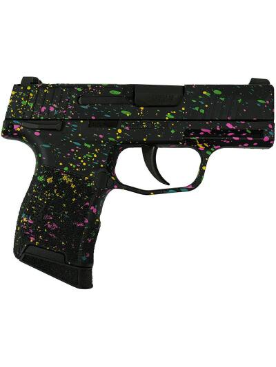 Sig Sauer Exclusive "Multi Color Paint" P365-380 Handgun 380 Auto 10rd Magazine 3.1" Barrel Black Manual Safety