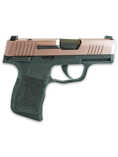 Sig Sauer Exclusive "Rose Sparkle Slide" P365-380 Handgun 380 Auto 10rd Magazine 3.1" Barrel Black Manual Safety