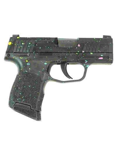 Sig Sauer "Multi-Color Paint Splatter" P365 Optic Ready Handgun 9mm Luger 10rd Magazines(2) 3.1" Barrel X-RAY 3 Sights Manual Safety