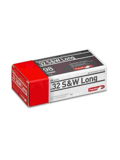Aguila Ammunition .32 S&W Long Handgun Ammo - 98 Grain | Solid Point | 50rd Box