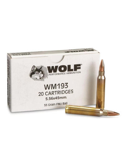 WOLF GOLD AMO 5.56 NATO 55GR COPPER FMJ BRASS CASE 20-RD BOX (50 BOXES PER CASE)