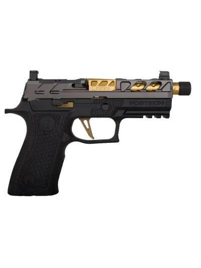 FOSTECH DRONE PREDATOR HGA 9MM 3.9IN THRD BLK BBL GRAY SLIDE BLACK FRAME BLK SIG PERF FCU 2-17RD