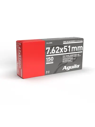 AGUILA 7.62 X 51MM 150GR FMJBT 20RD BX 25 BXS PER CS