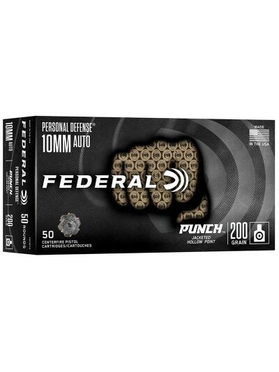 FEDERAL 10MM AUTO 200GR PUNCH JHP 50RD/BX 10BX/CS