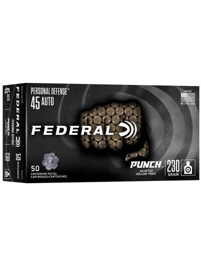 FEDERAL 45 AUTO 230GR PUNCH JHP 50RD/BX 10BX/CS