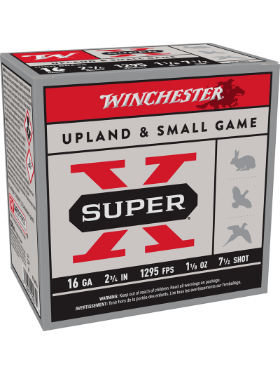 WINCHESTER SUPER X UPLAND 16 GA 2-3/4" #7.5  HB 1-1/8 OZ 25 RD/BX 10 BX/CS