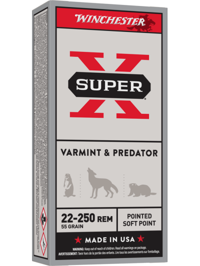WINCHESTER SUPER X 22-250 55GR PSP 20RD BX 200RD CASE