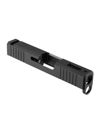 BRN IRON SIGHT SLIDE FOR GLOCK 43, W/WINDOW, BLACK NITRIDE